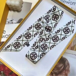 Designer Silk Scarf with Geometric Patterns